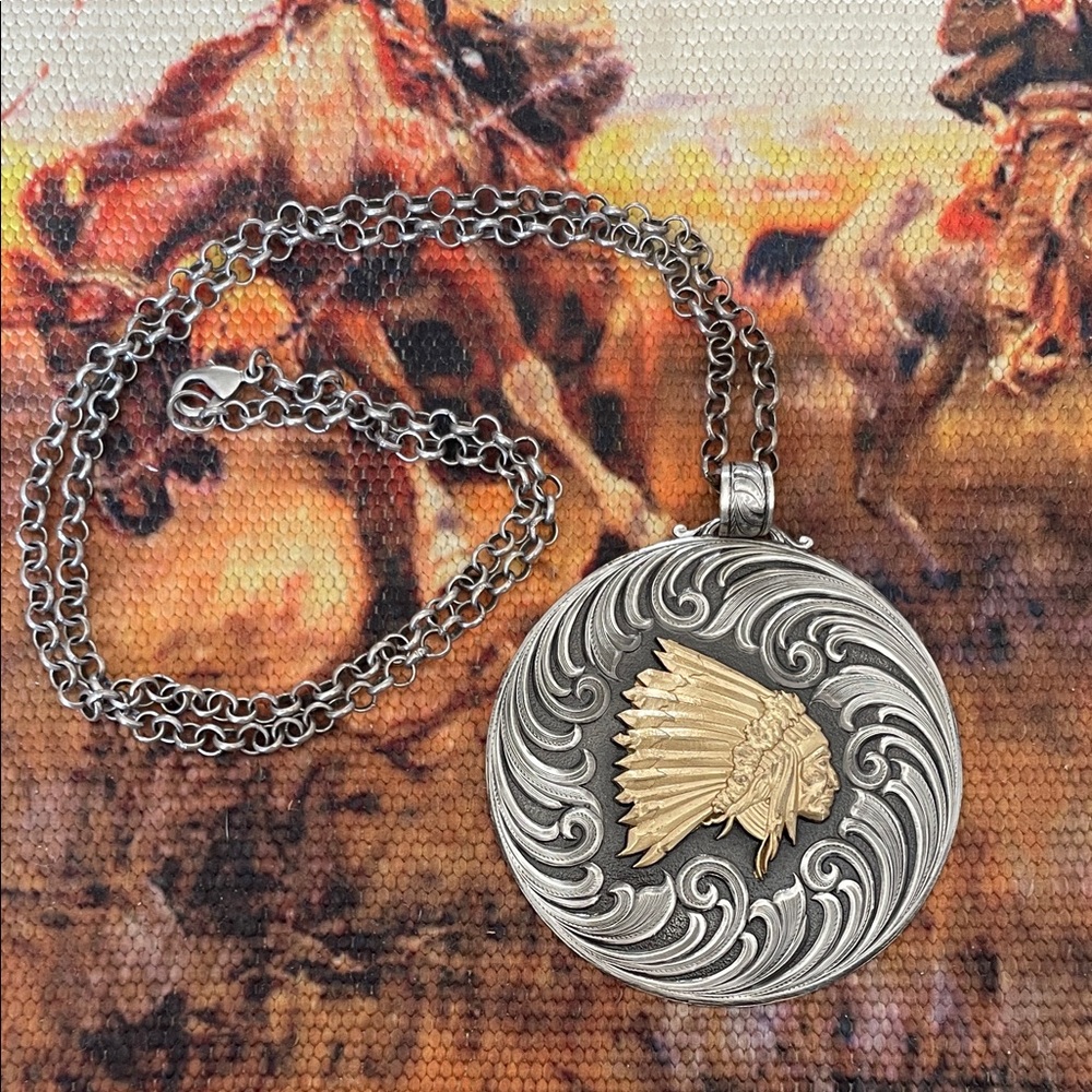 Silver and Gold Pendant Necklace